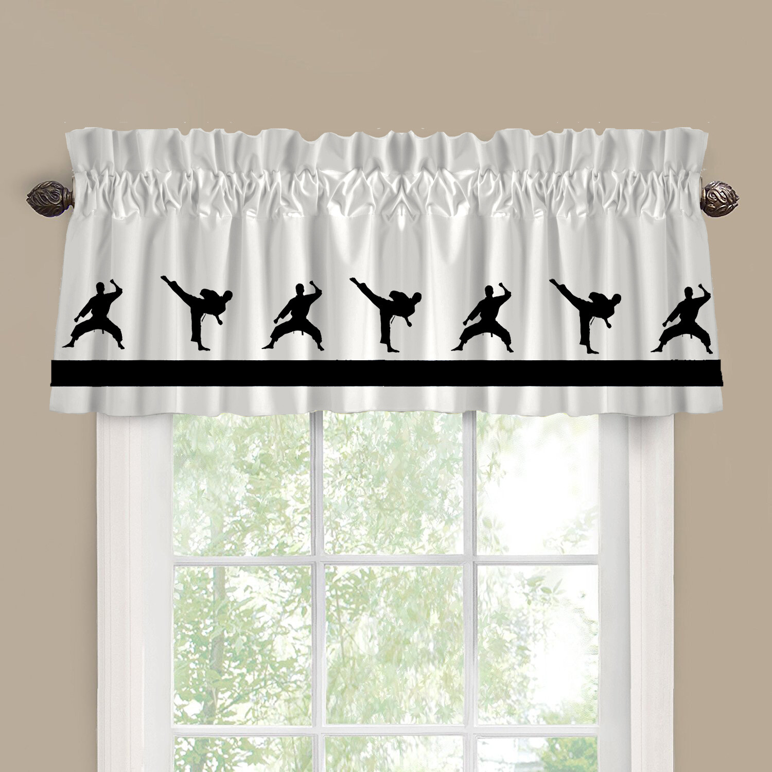 Karate Martial Arts Window Valance/Curtain *Your Choice of Colors*