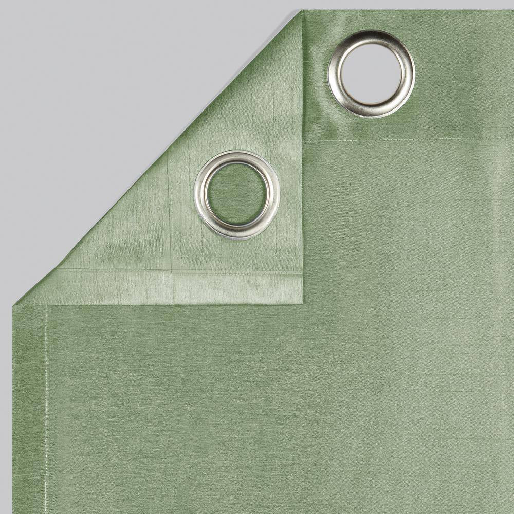 Chatra Sage Solid Light Filtering 54 In. X 96 In. Grommet Top Curtain Panel (Set