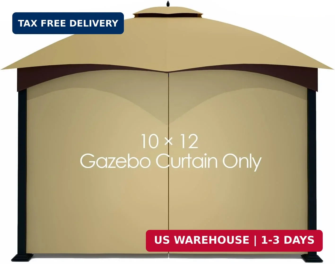 Tanxianzhe Gazebo Replacement Privacy Curtain with Zipper Outdoor Universal Priv