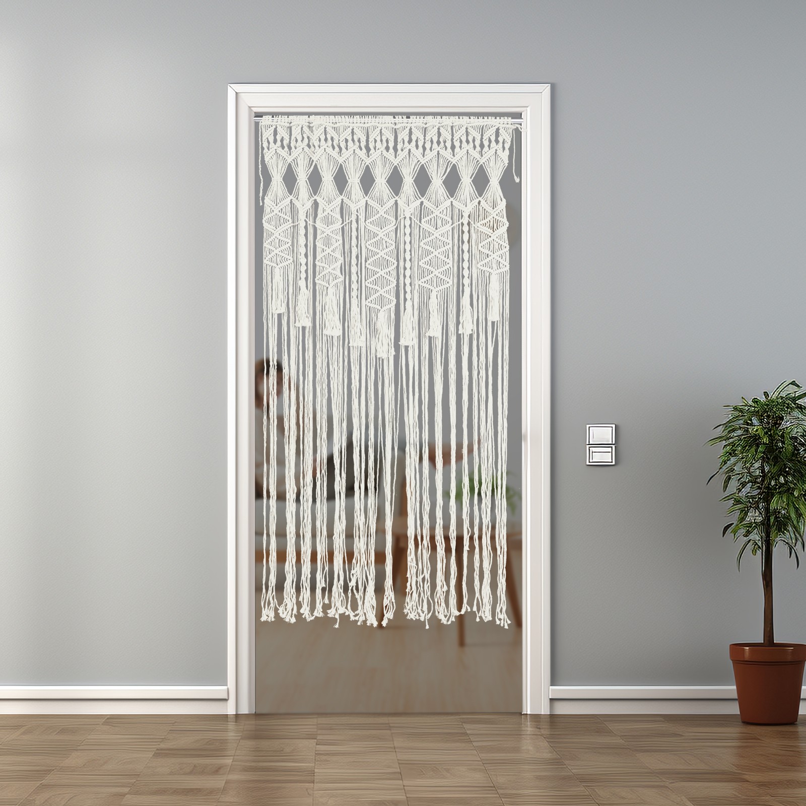 Handmade Macrame Wall Hanging Boho Home Backdrop Door Window Curtain Decor USA
