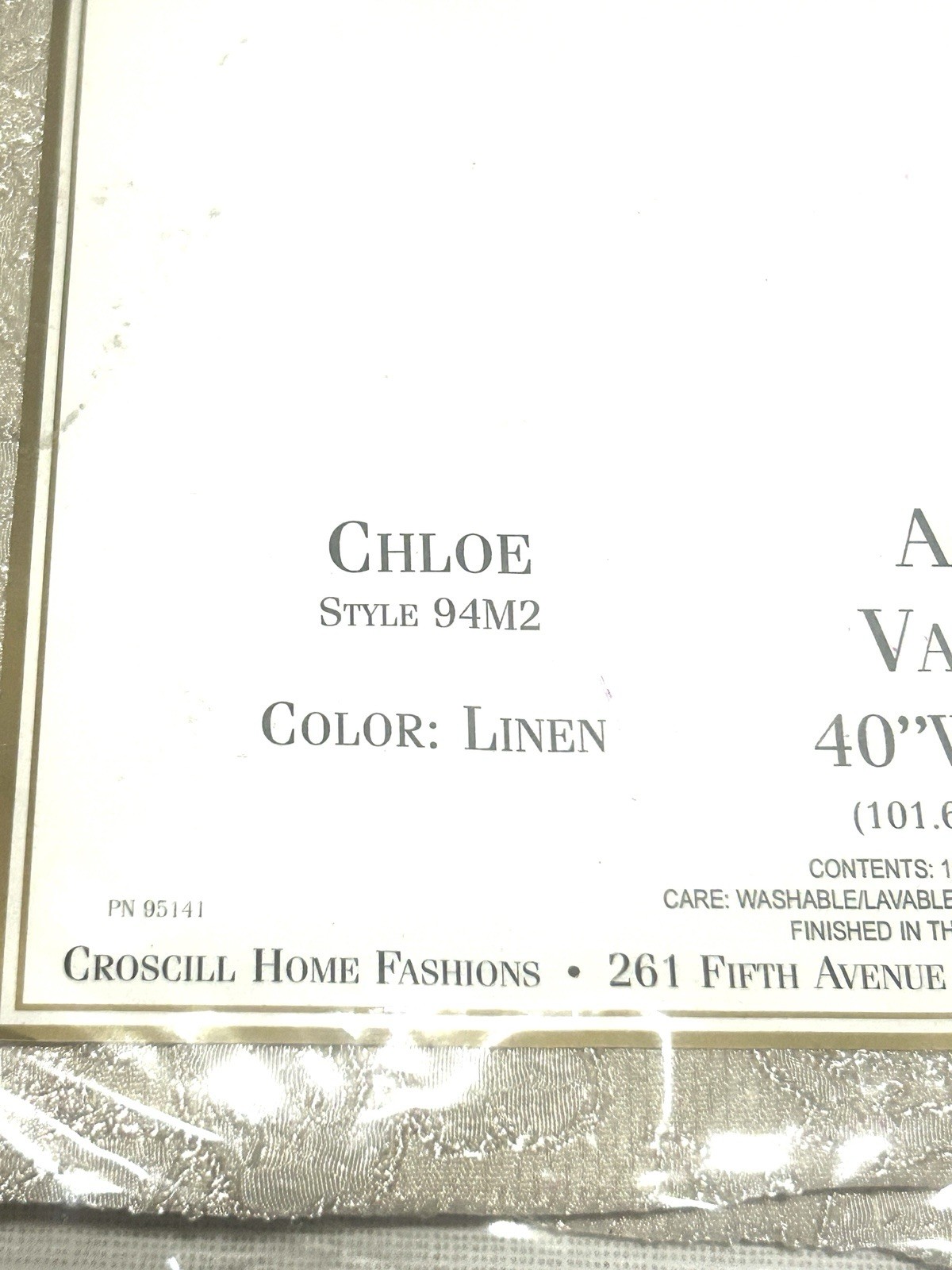 Croscill Classics Chloe Ascot Valance Linen 40” x 25” Tassel Window Treatment B1