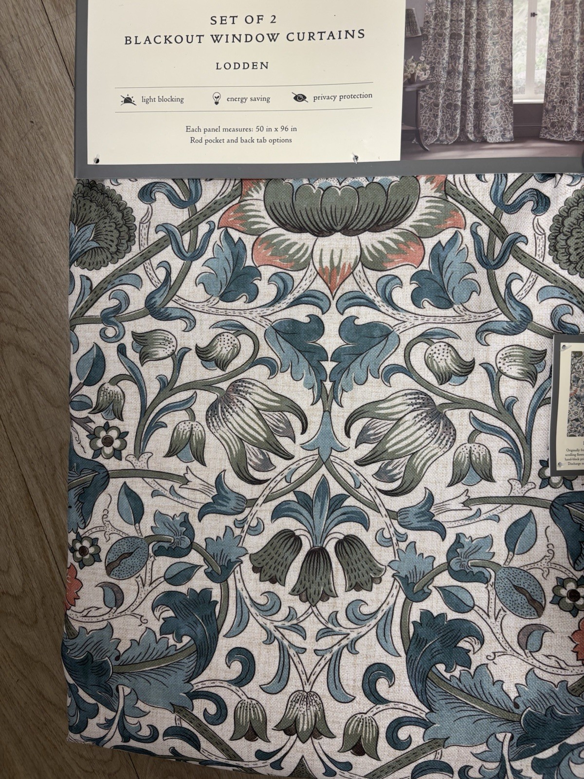 Morris & Co. 2pc BLACKOUT LODDEN Window Curtains 50” X 96” Panel