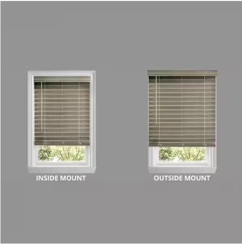CUSTOM SIZE Cordless Faux Wood Blinds for Windows with 2.5 in. Slats