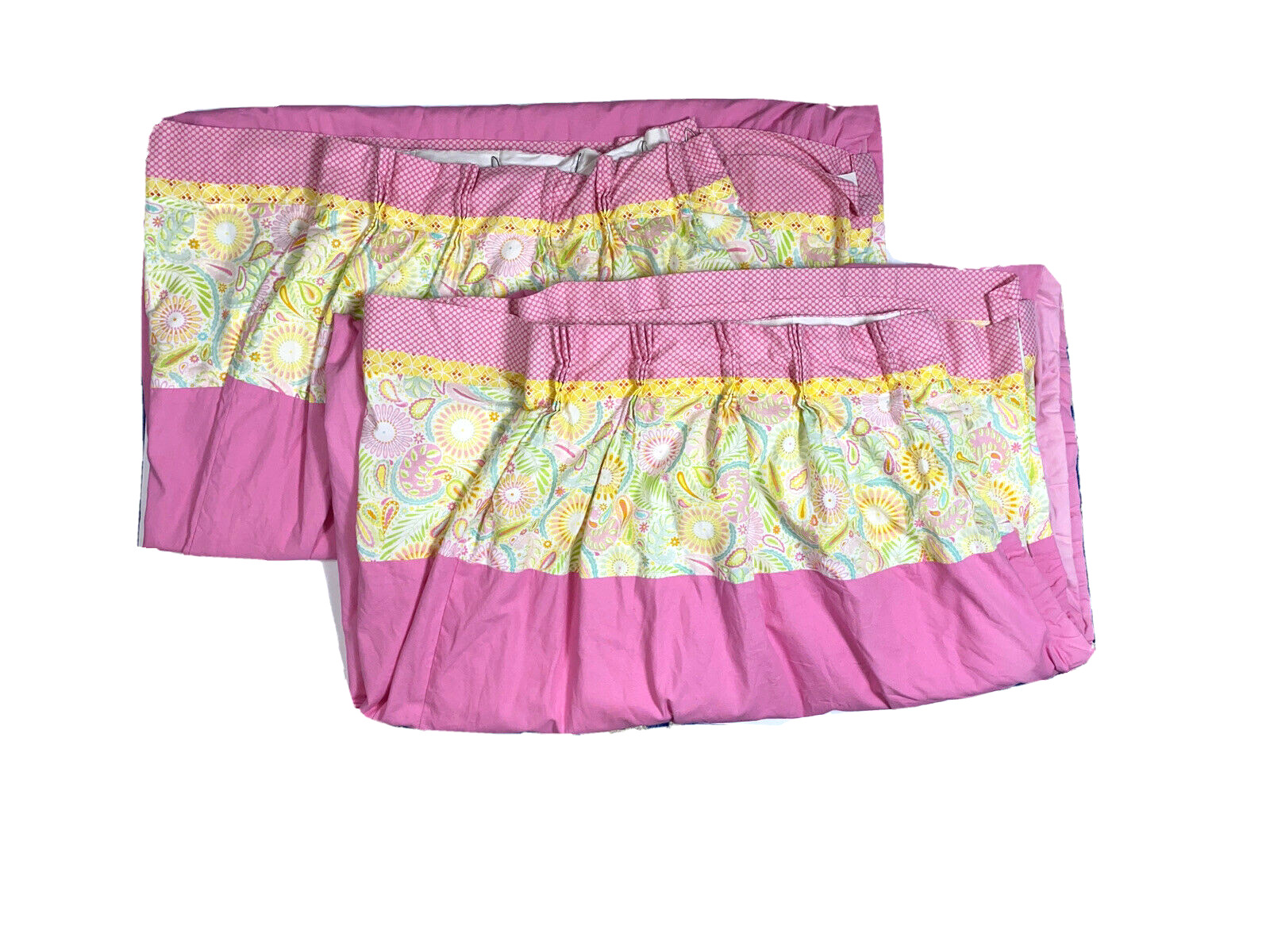 2 Custom Made Luxury Pinch Pleat Curtains Drapes Pink Lilly Stye Girls Heavy