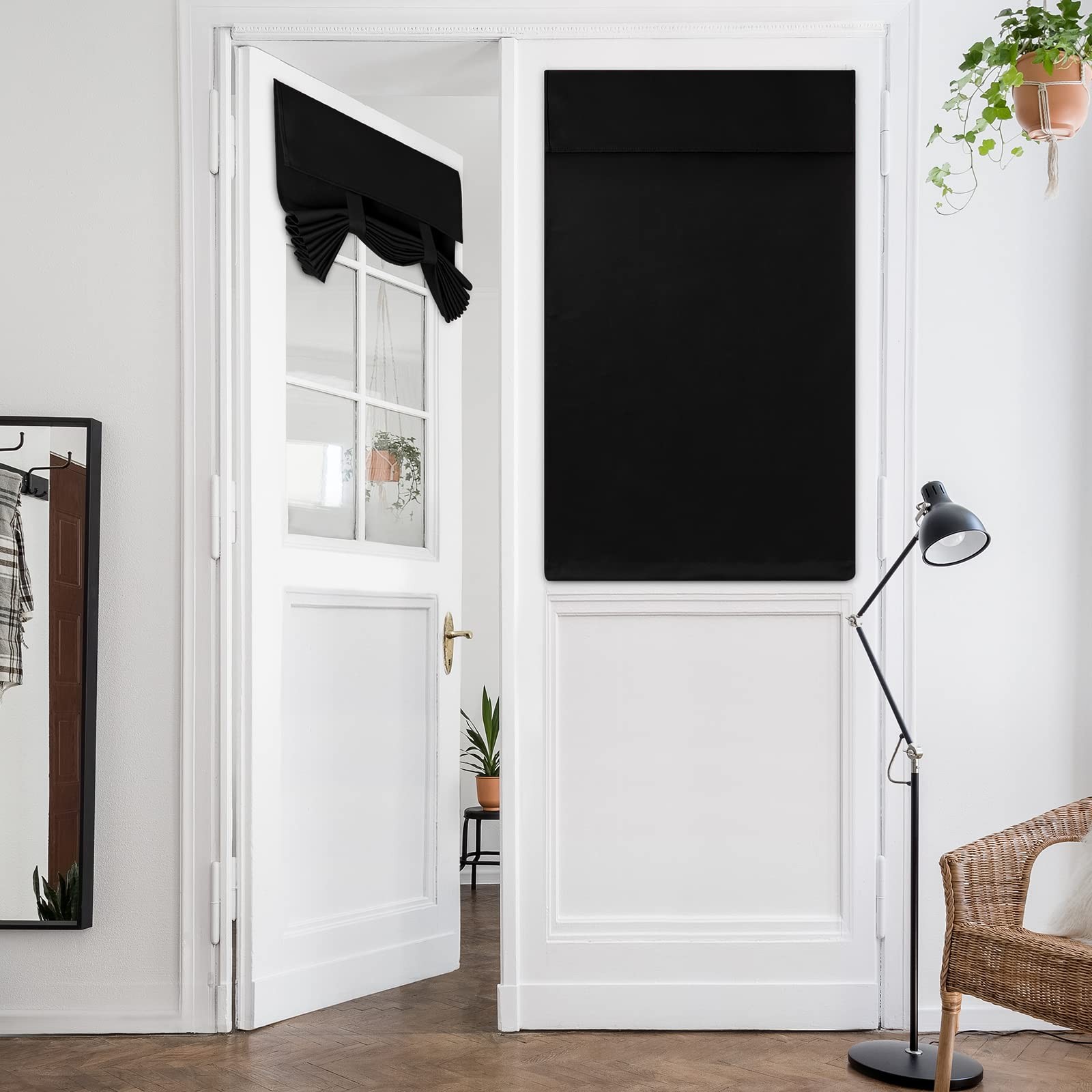 HOMEIDEAS Blackout French Privacy Door Curtains for Door Window,Curtains for Gla