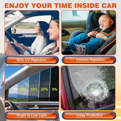 Car Window Tint Film-VLT Premium Cabon Tinting Roll | 24IN x 24″ x 100FT 50%