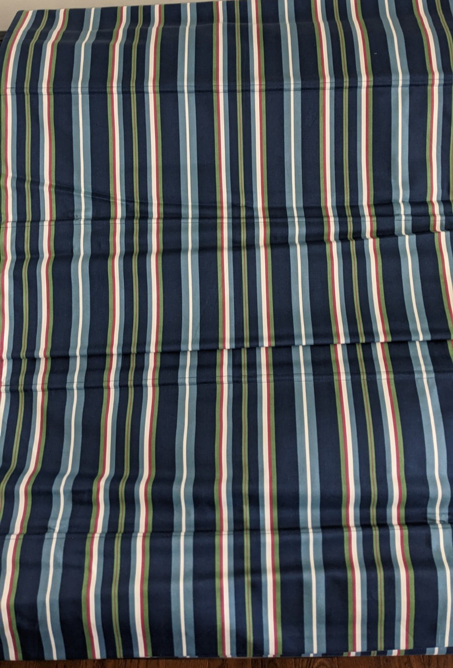 Spring Retracting Striped Roman Shade 34×72 Green Mountain Vista Blue, Green