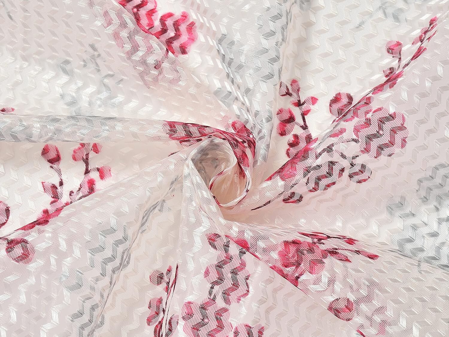 New 4 Pieces Eyelet Window Door Curtain Set 5 Feet Pink