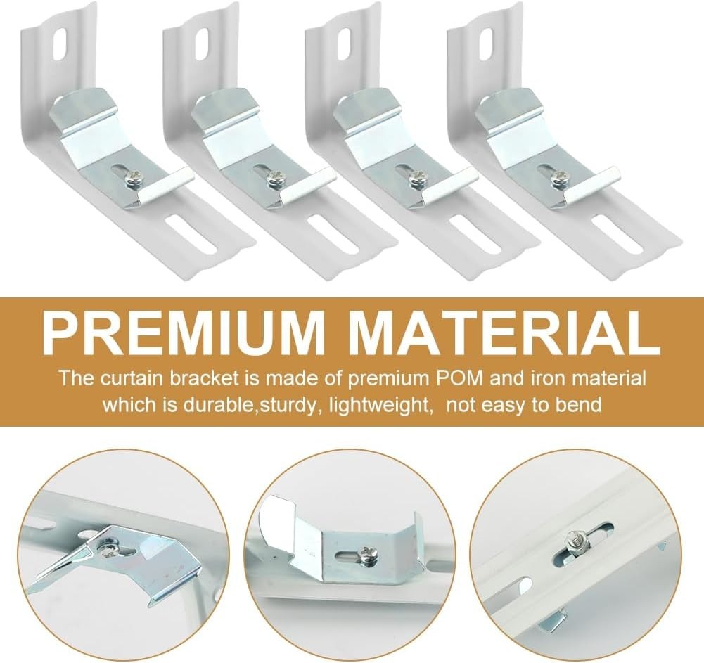 8Pcs L Bracket Vertical Blind Bracket Clips, Headrail Width 1-1/2″38mm Brack-…