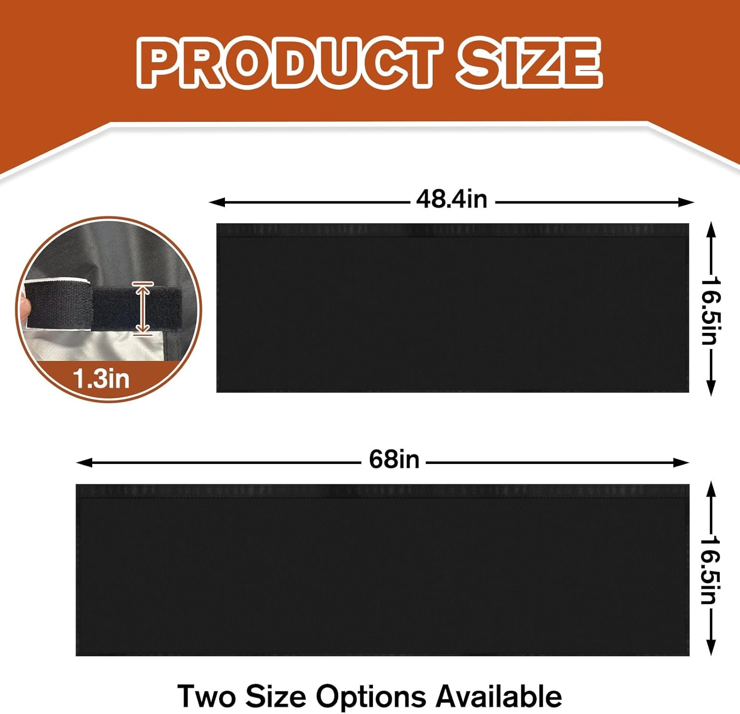 68 X 16.5 Inch Top of Curtain Light Blocker for Blackout Curtains Light Blocking