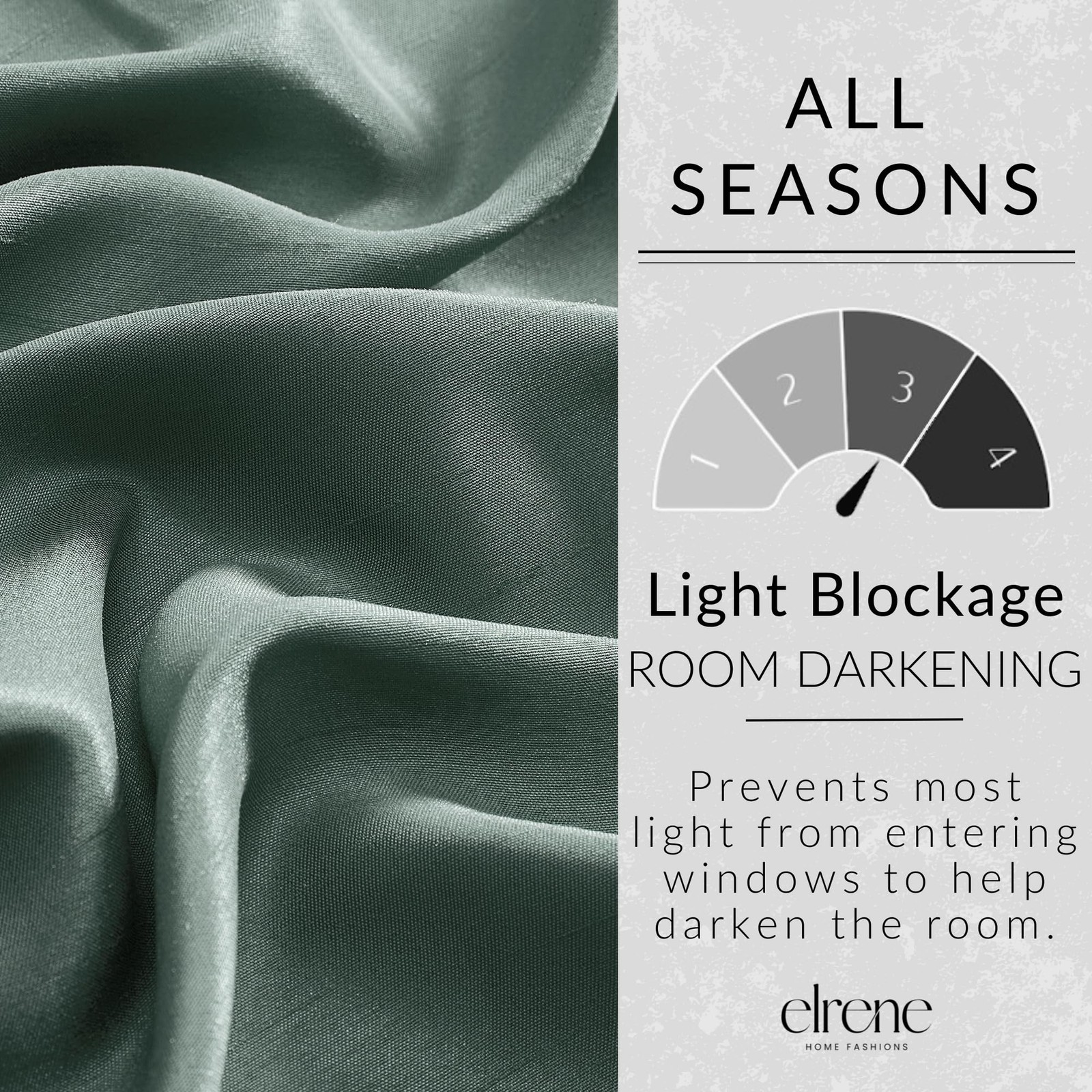 Home Fashions All Seasons Energy Efficient Room Darkening-Rod Pocket Window Pane