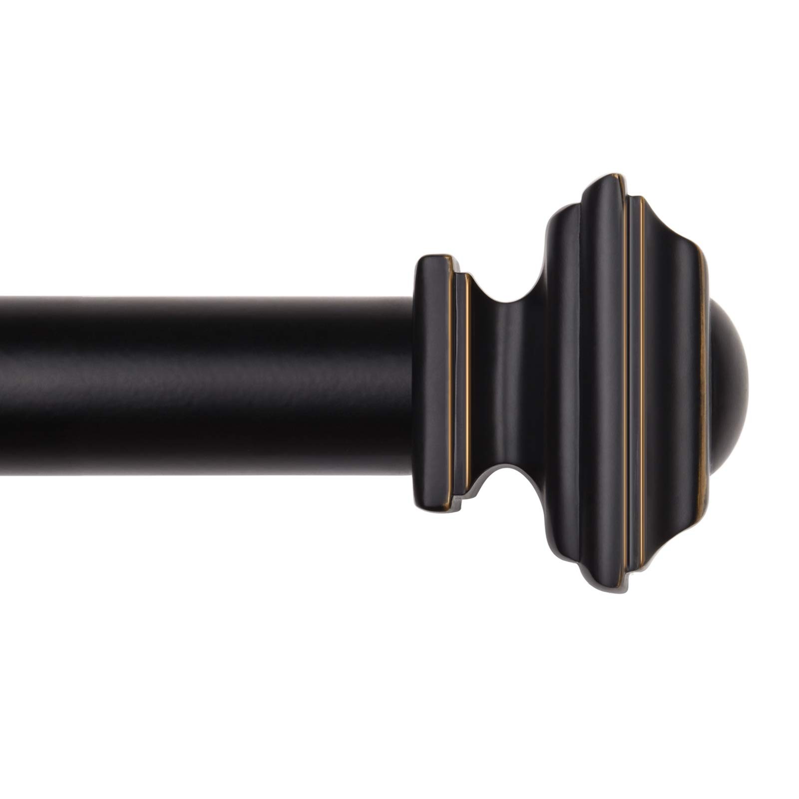 2 PCS Black Square Replacement Finials Fits 1 And 7/8 Inch M6 Screw Rods Cap