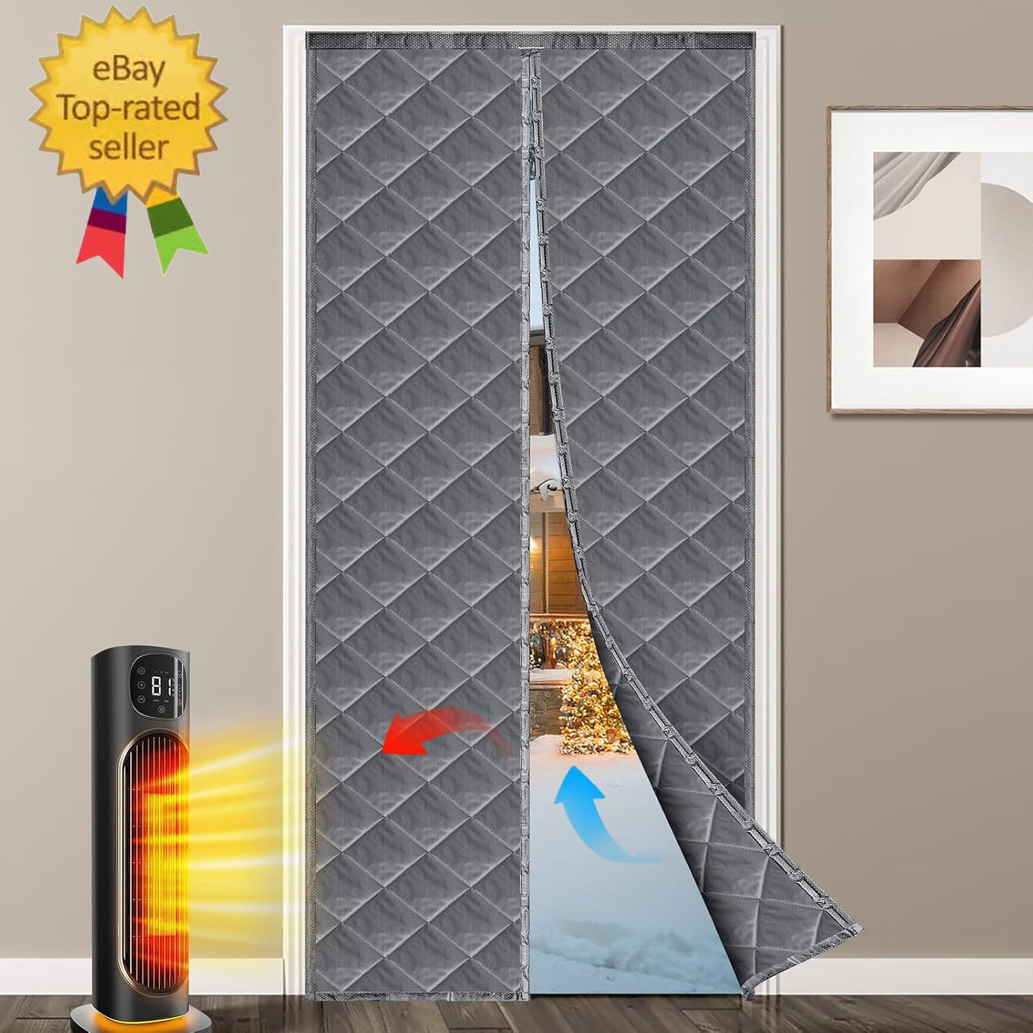 Magnetic Thermal Door Curtain, Insulated Door Curtain, Temporary Door, Door Cove
