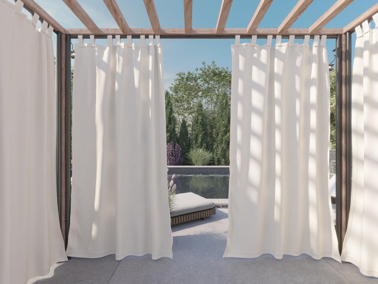 Covermates Tab Top Curtain – Weather Resistant, Touch Fastener Tabs, Weighted…