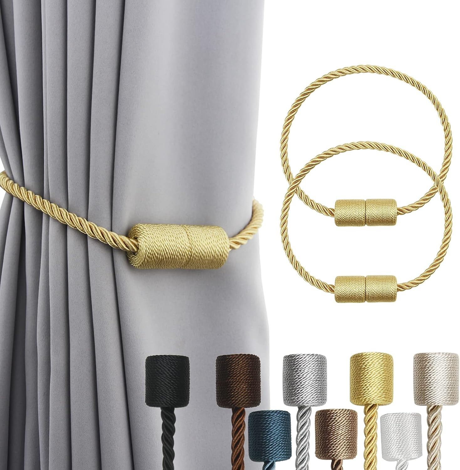 2 Pack Strong Magnetic Curtain Tiebacks Outdoor Elegant Decorative Tie Backs …
