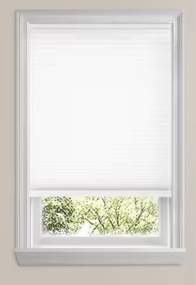 Cordless White Cellular Blinds Solid Modern Window Shade from the Home Depot