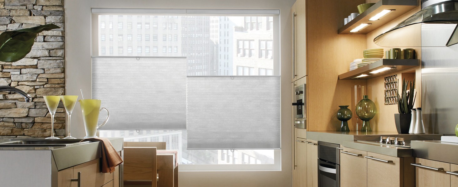 Down Bottom Up Cordless Cellular Shades, 46×64 in, White | Light filtering
