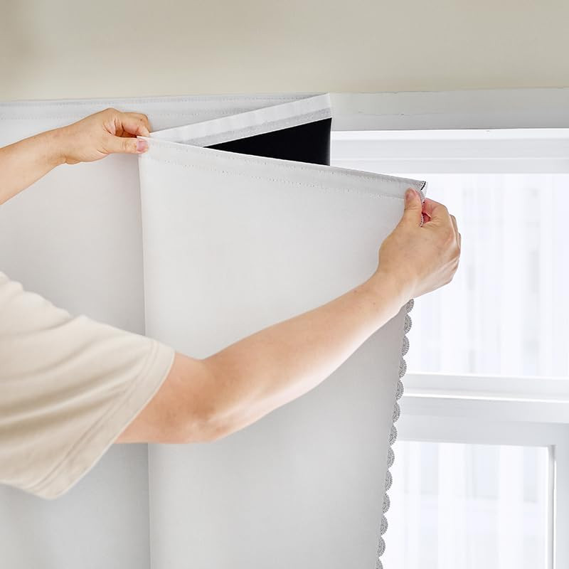 Self Adhesive Curtains 100% Blackout Shades Window Cover Sticky Curtain Portable