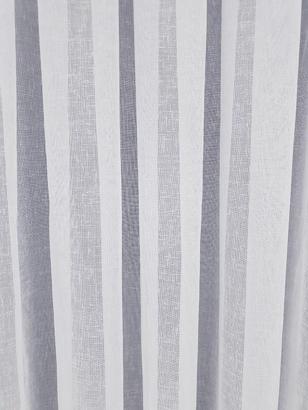 High Quality Patterned Linen Fabric Tulle Curtain, 1 by 2.5 pleated, White Color