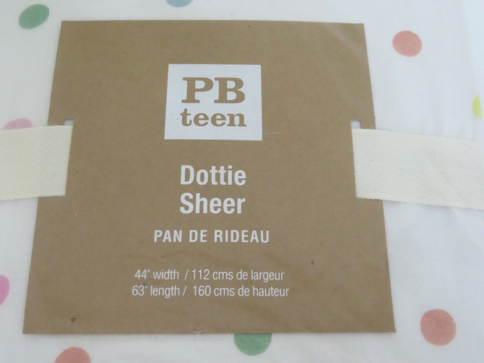 pottery barn teen dottie sheer 44 wide x 63 long new