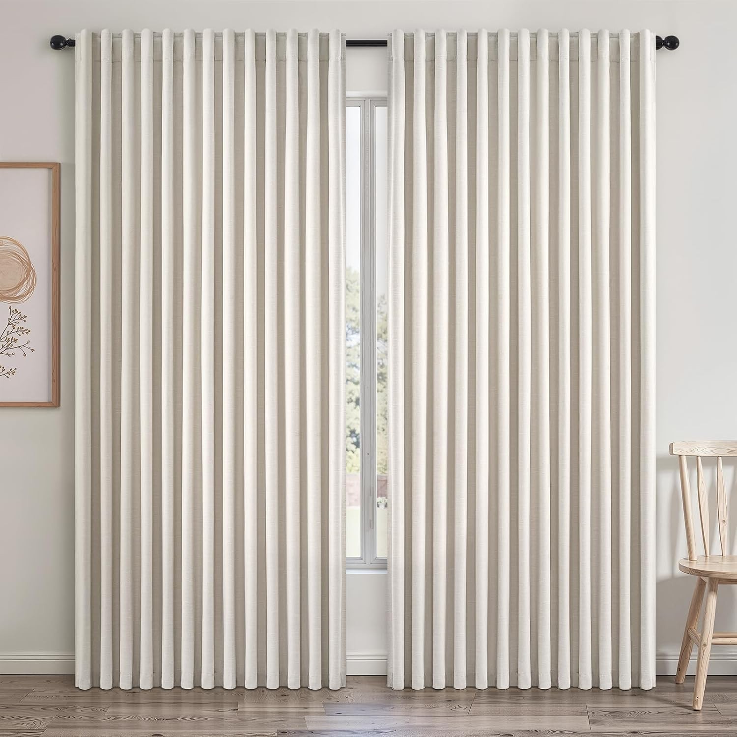 Extra Wide 100 Inch Length Blackout Curtains & Drapes 96 Inches Long 2 Panels