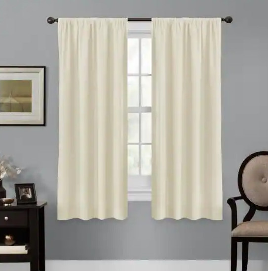 Zenna Home Linen Geometric Thermal Blackout Curtain – 50 in. W x 63 in. L