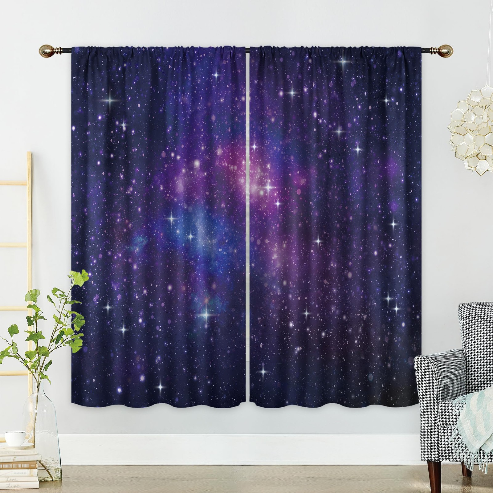 Solar System Outer Space Galaxy Cool Living Room Bedroom Window Curtains