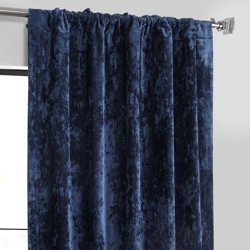 Lush Crush Velvet Curtains – Room 50″W x 84″L (Pack of 1) Sapphire Blue