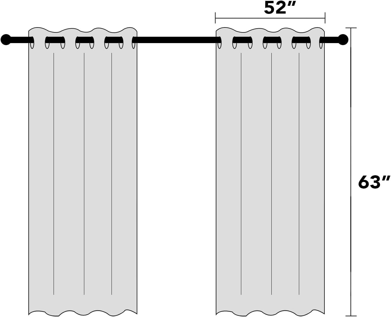 100% Blackout Curtains for Bedroom Farmhouse Linen Curtains 63 Inch Long Back Ta