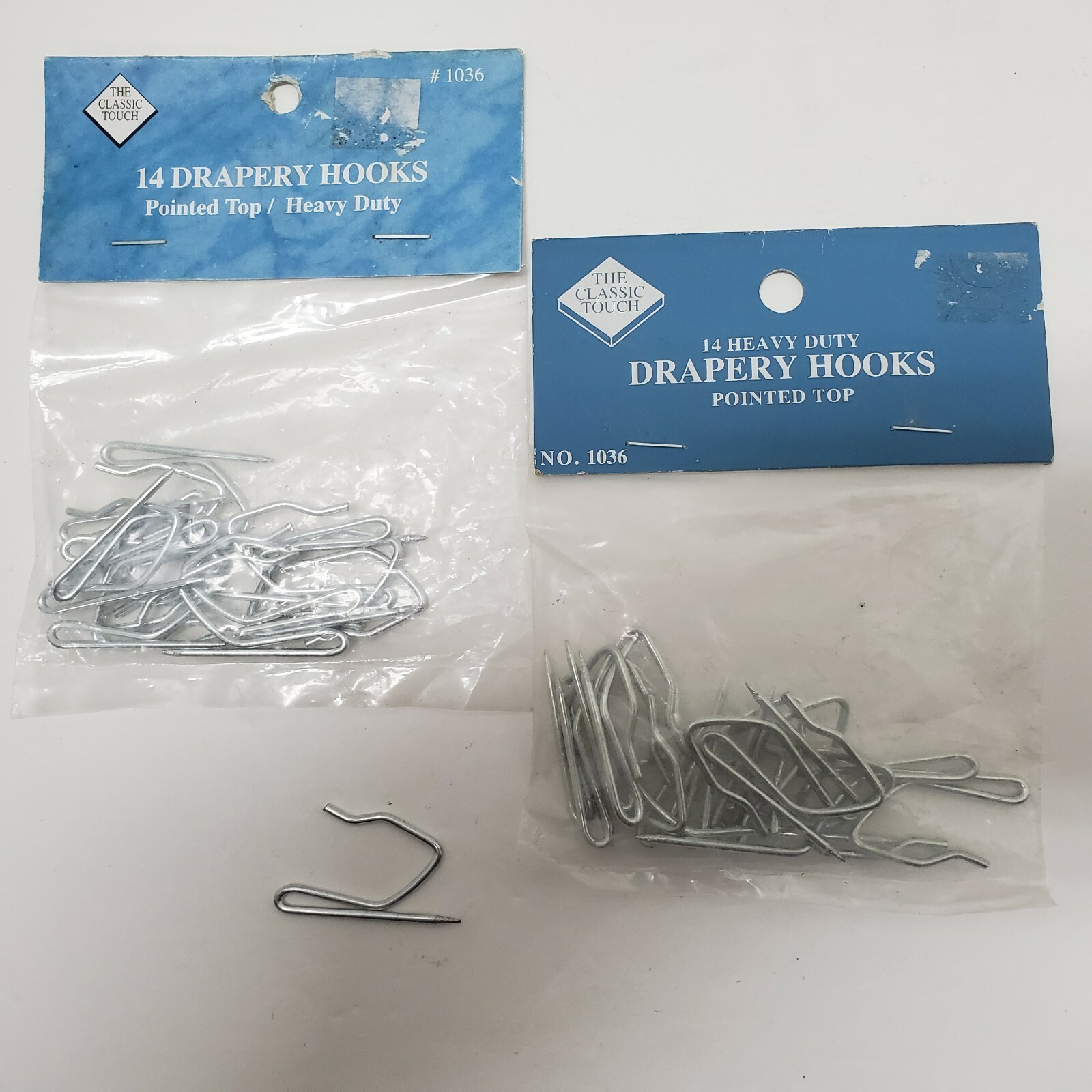 Drapery Hooks Pointed Top Heavy Duty 14 per package (Set of 2 Packages)