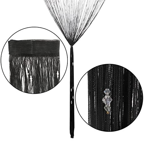 GREENWISH String Curtains Black Beads Curtains Doorway Tassel Curtain Thread …