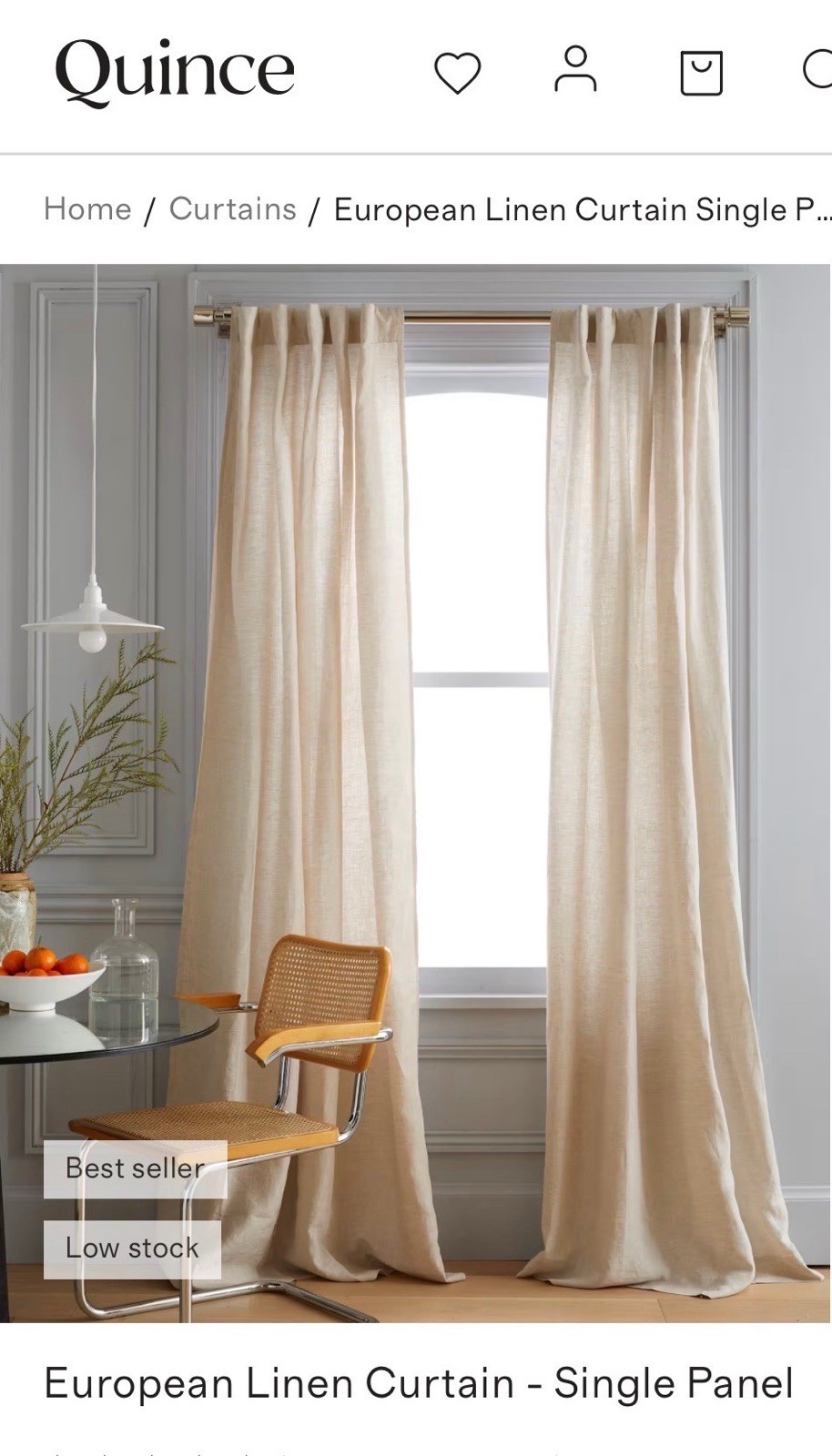 Quince European Linen Curtain Set