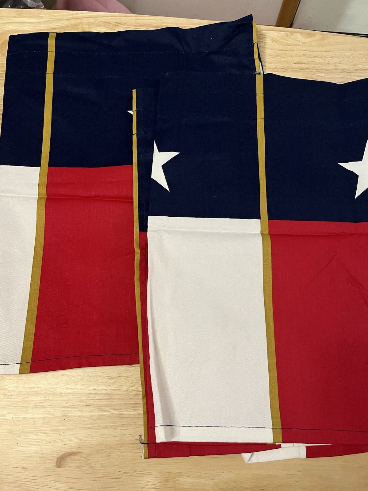 Valance Lot Of 2. Red White Blue Patriotic Texas Flag. USA 60”x17”