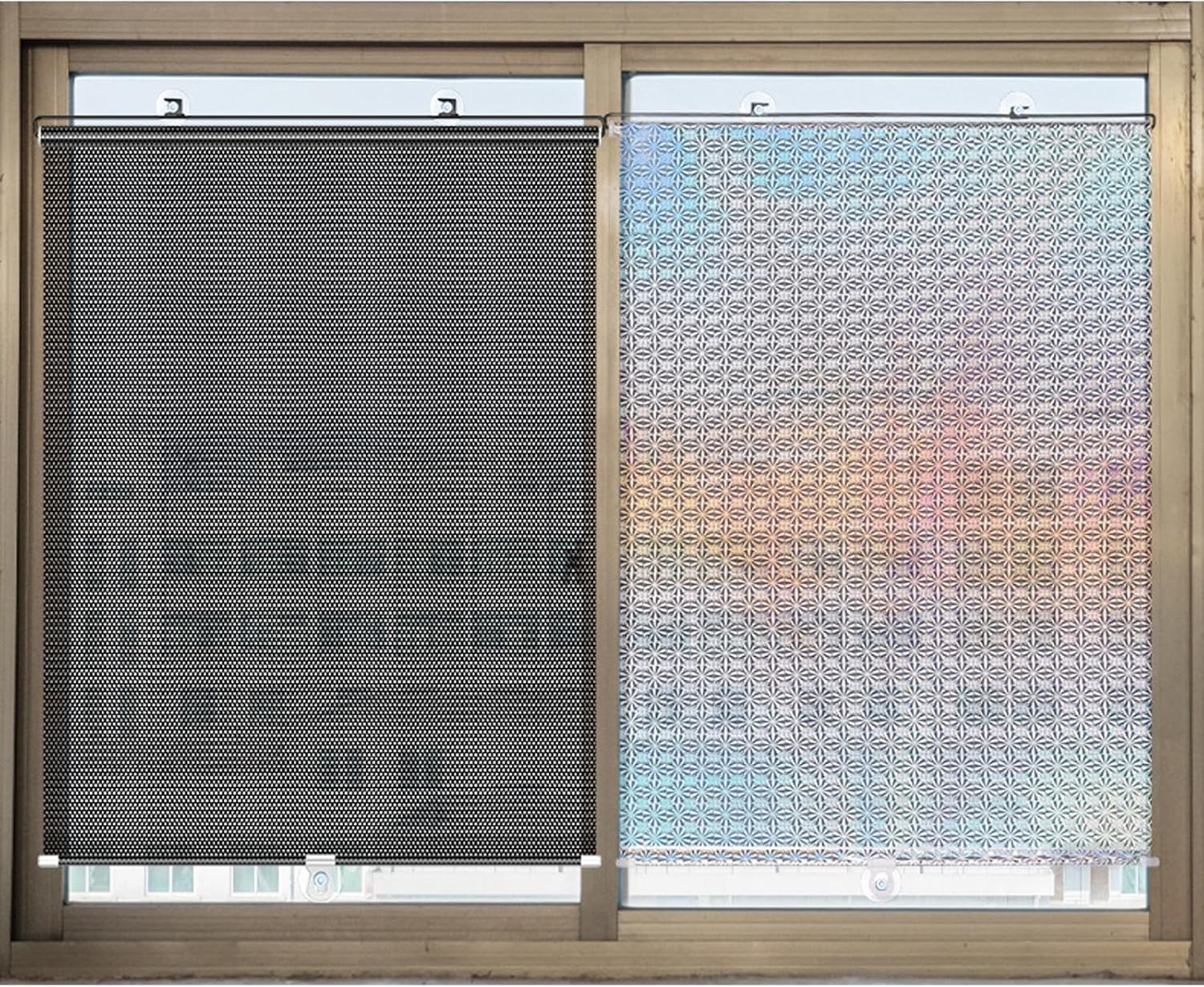 Window Shade with Suction Cup Sun Curtain for Kitchen Retractable Privacy Screen