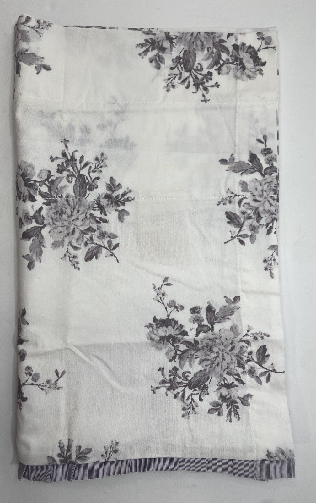 Piper & Wright Sabrina Grey Floral Straight Valance 88 X 15 1/4in Ruffle 705