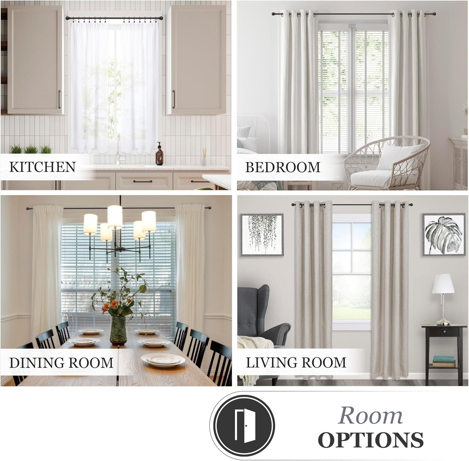 Chelsea Ball End Curtain Rod – Adjustable 48 to 86 Inches, Ideal for Home Decor