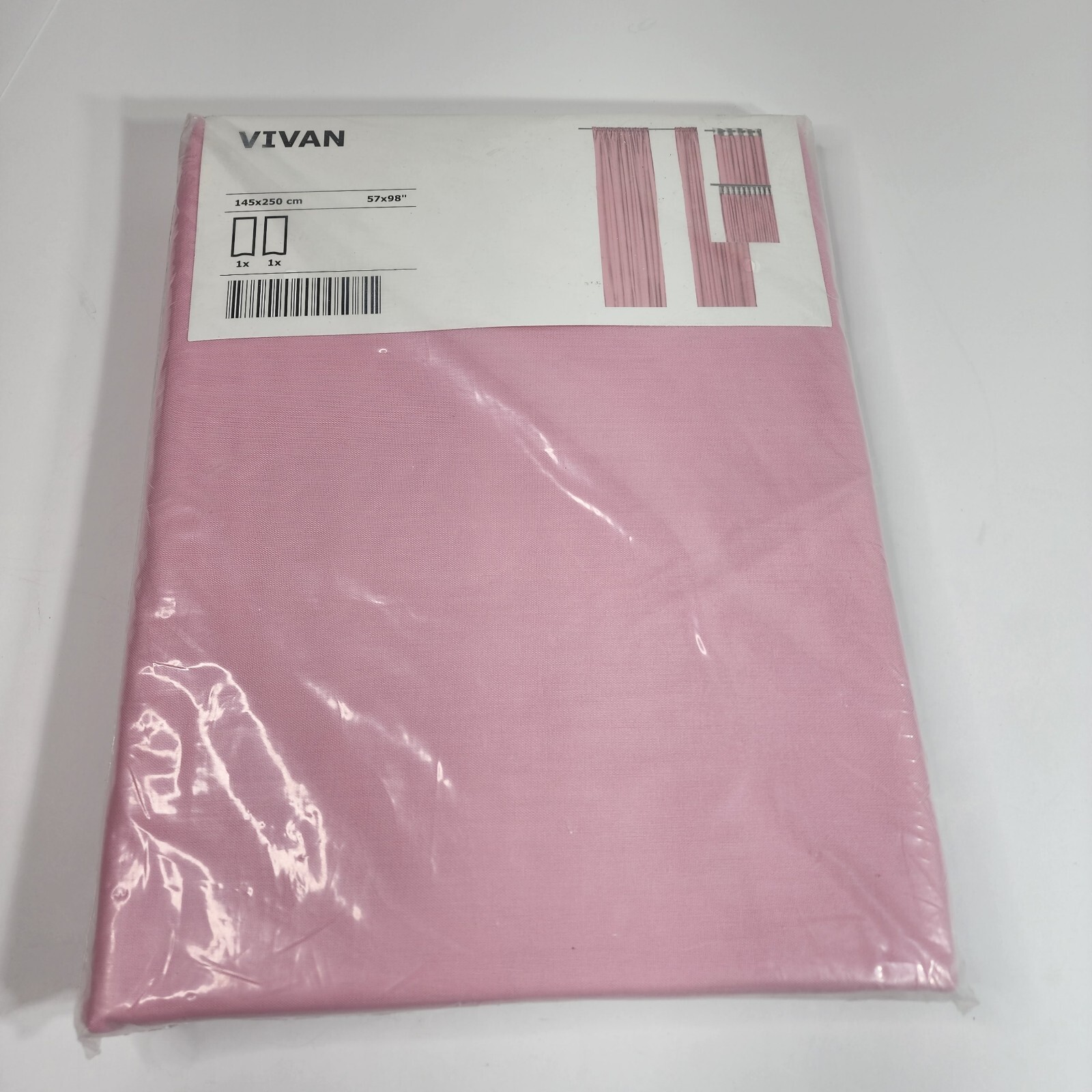 VIVAN Curtains 1 pair pink polyester cotton New 57in x 98.5in (145×250 CM) New
