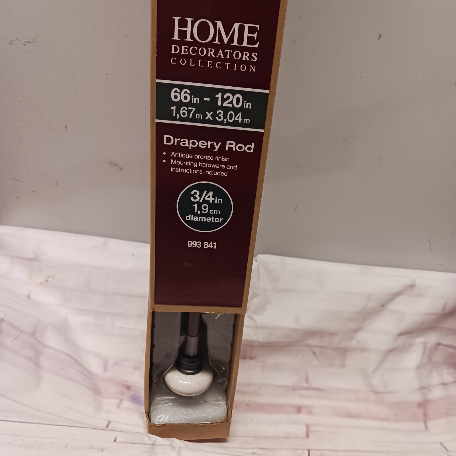 Home Decorators Collection 66 in. x 120 in. 3/4 in. Drapery Rod Antique Bronze
