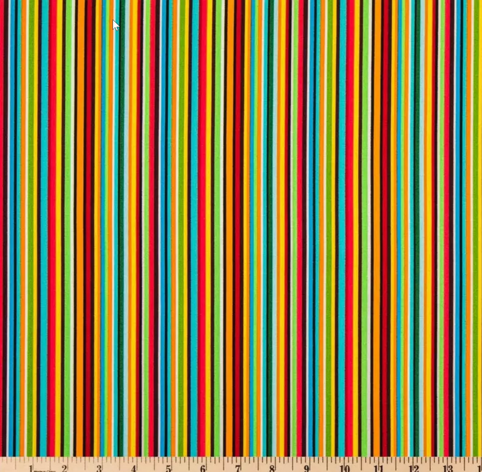 Handmade Multicolor Rainbow Stripe Kitchen Valance Rod Pocket Header Cotton USA