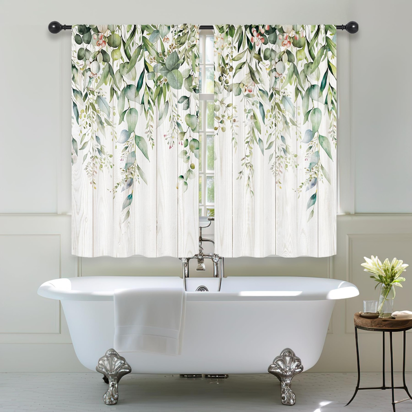 Riyidecor Sage Green Eucalyptus Leaves 27.5″W x 39″L (Pack of 2), 01green