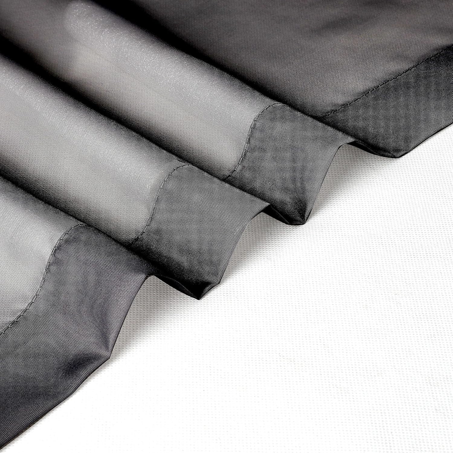 Sheer Valances for Windows 2 Pack, 42W x 14L 42″W x 14″L (Pack of 2) Black