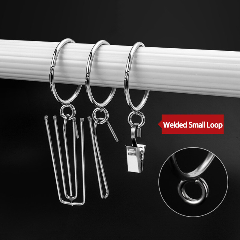 Opening Curtain Rings Hanging Hooks for Curtains Rod Pole Voile Metal/Resin Ring