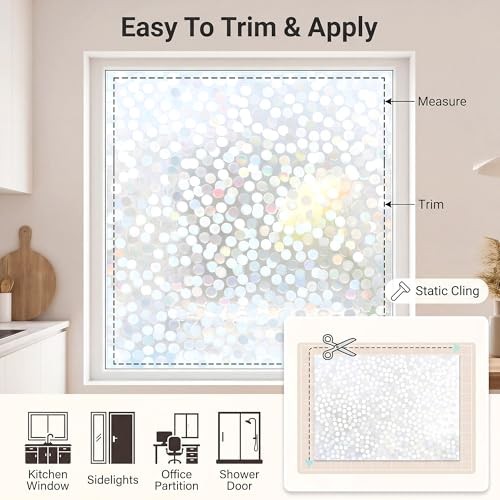 Dots Window Film Privacy Static Cling No Glue Anti UV Removable 17.5×78.7in |