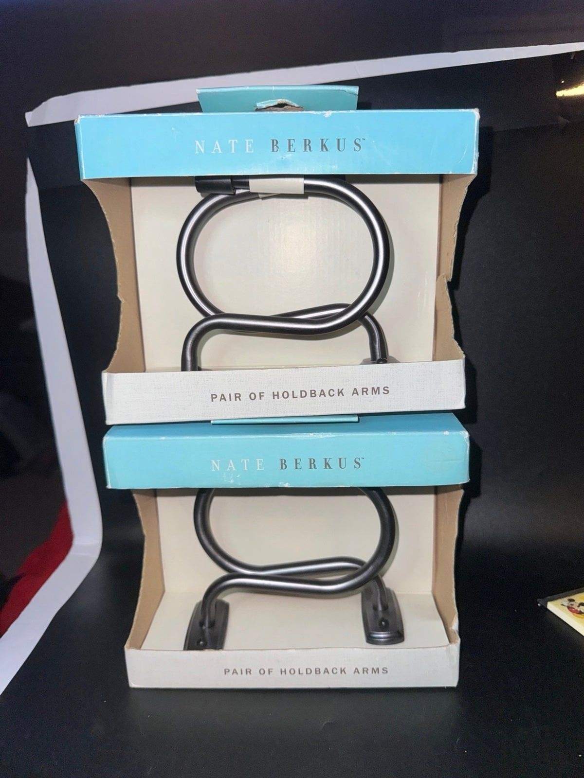 NIB Nate Berkus Contemporary Curtain Pair of Holdback Arms x 2