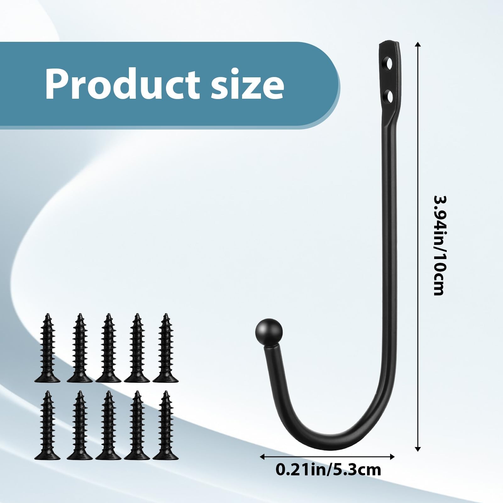 8 Pcs Black Metal U Shaped Curtain Pull Backs – Wall Mounted Curtain Hooks with
