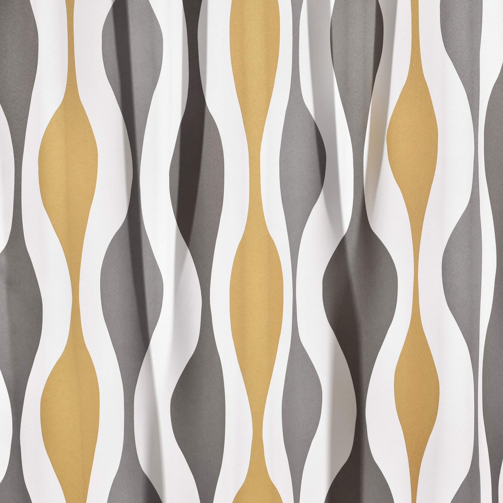 Mid Century Geo Light Filtering Window Curtain Panel Pair, 52″ W x 84″ L, Gol…