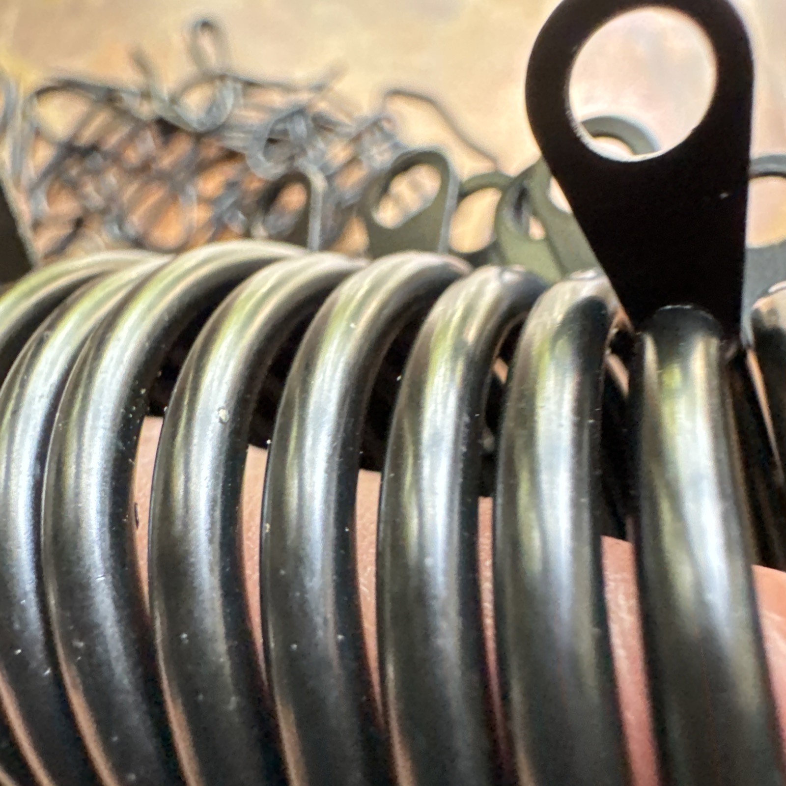30 Black Steel Curtain Rings W/ Eyelets Hooks 1-1/2″ OD 1-1/4″ ID NOS LOT