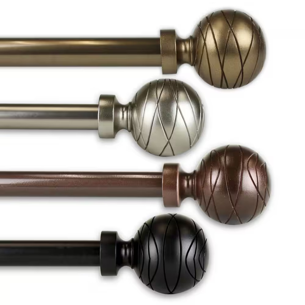 Arman 18 In. – 28 In. Single Curtain Rod in Satin Nickel