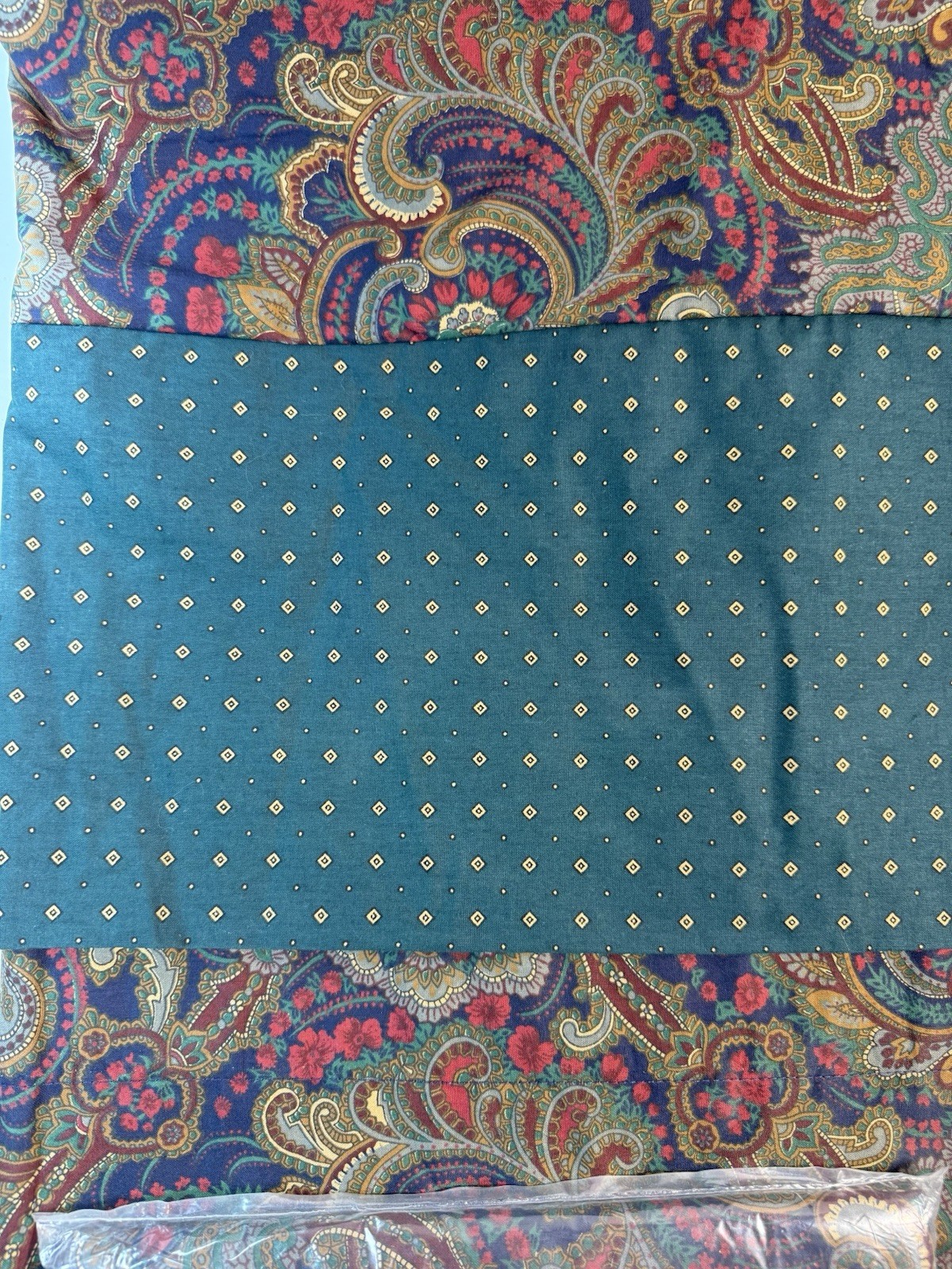 JC Penney Blouson Window Valance Set Of 2 Floral Paisley Derby 90×19 Vintage New