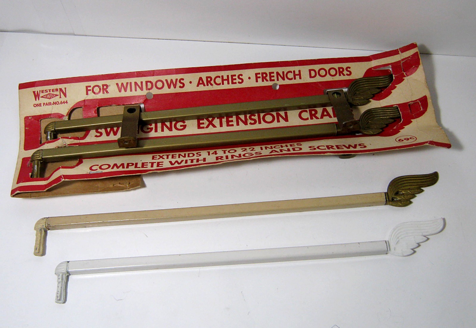 Vintage Western Newell French Door Arches Swinging Extension Curtain Rods